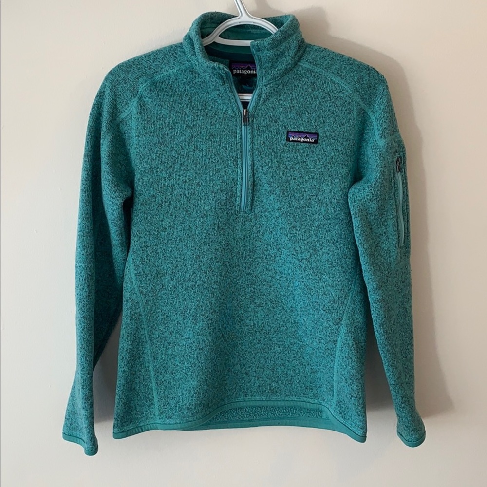 Teal Patagonia quarter zip
